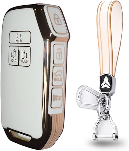 Miniatura 9 de ontto Carcasa para llavero de automóvil de 7 botones para Kia Carnival 2021 2022, funda antiarañazos para KA4 EX SX LX Fiesta 2023 Gris-Azul