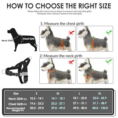 SlowTon No Pull Dog Harness - Heavy Duty Dog Harness and Leash Set for Medium Large Dogs, Reflective Tactical Harness with Soft Padded and Front Clip for Easy Walk and Training (Black L) - Image 7
