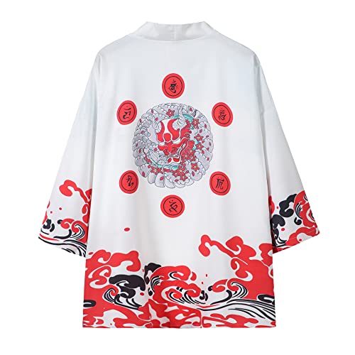 Image of PRIJOUHE Mens Kimono Set Japanese Haori & Shorts 2 Piece Summer Outfits