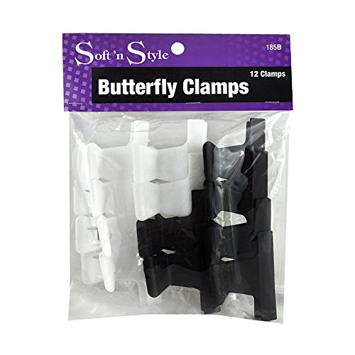 Butterfly Clamps 1-dozen * Small Size: 2" * Black & White