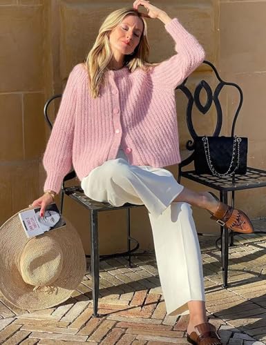 Cardigan Sweaters for Women Chunky Knit Cardigans Long Sleeve Button Sweater Jacket 2024 Fall Winter3