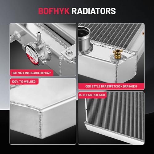 Image of BDFHYK Radiator with Cap for Chevy C /K Series 75-86, 3-Row 56mm Aluminum