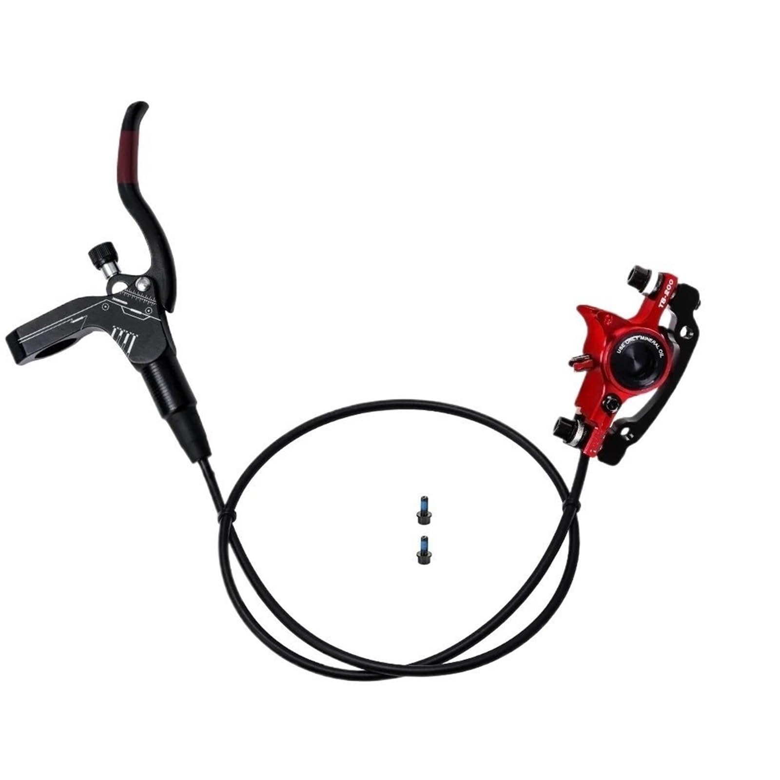 rower tylny bęben hamulcowy tylny bęben hamulcowy Rower MTB hydrauliczny hamulec tarczowy ciśnienie oleju zacisk zaciskowy hamulec 160mm przedni tylny uchwyt A słupek B rower CNC(Red-LF)