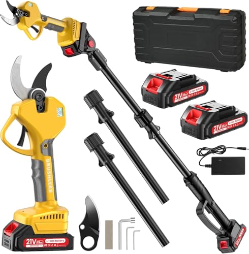 Electric Pruning Shears Cordless 2.0 Inches & Electric Pole Pruner 2-IN-1 with 8ft Pole Reach To...