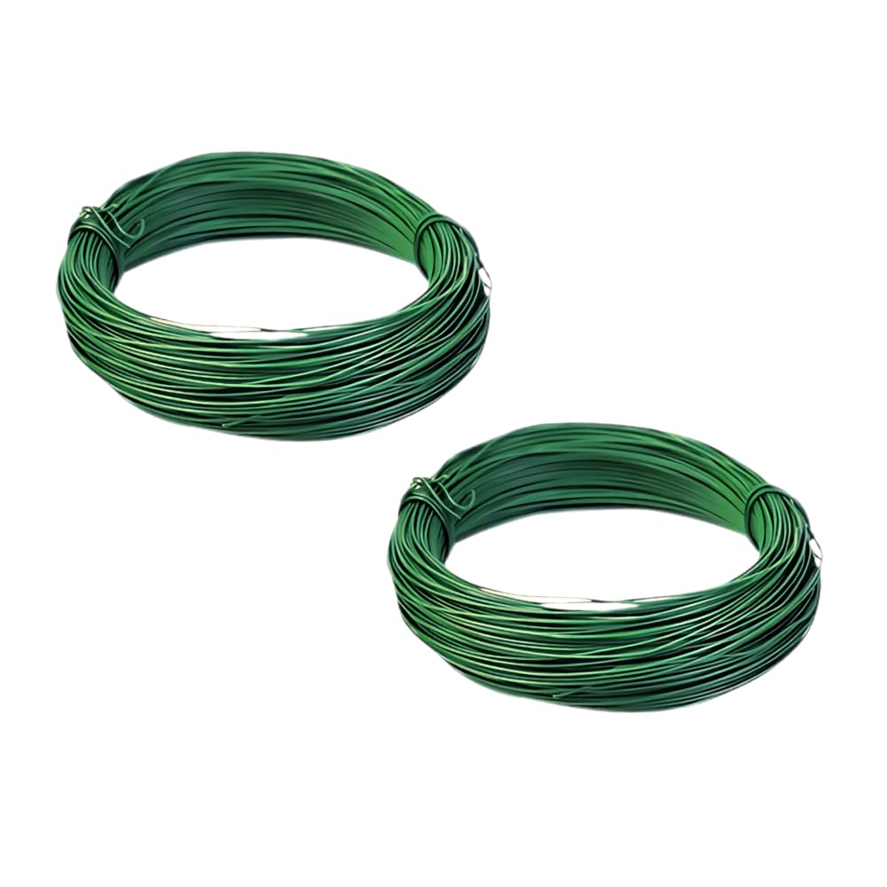 Strong Plastic Coated Garden Wire 1mm x 30m Total Length 60m - 2 Pack Heavy Duty Garden Wire for Climbing Plants - Flexible Plant Training Wires & Trellis Support Wires