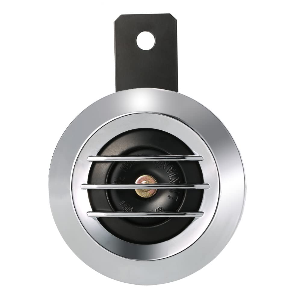 WANGCL Universal Motorcycle Electric Loud Horn Siren 12V 110DB Waterproof Round Horn Speaker with Stand