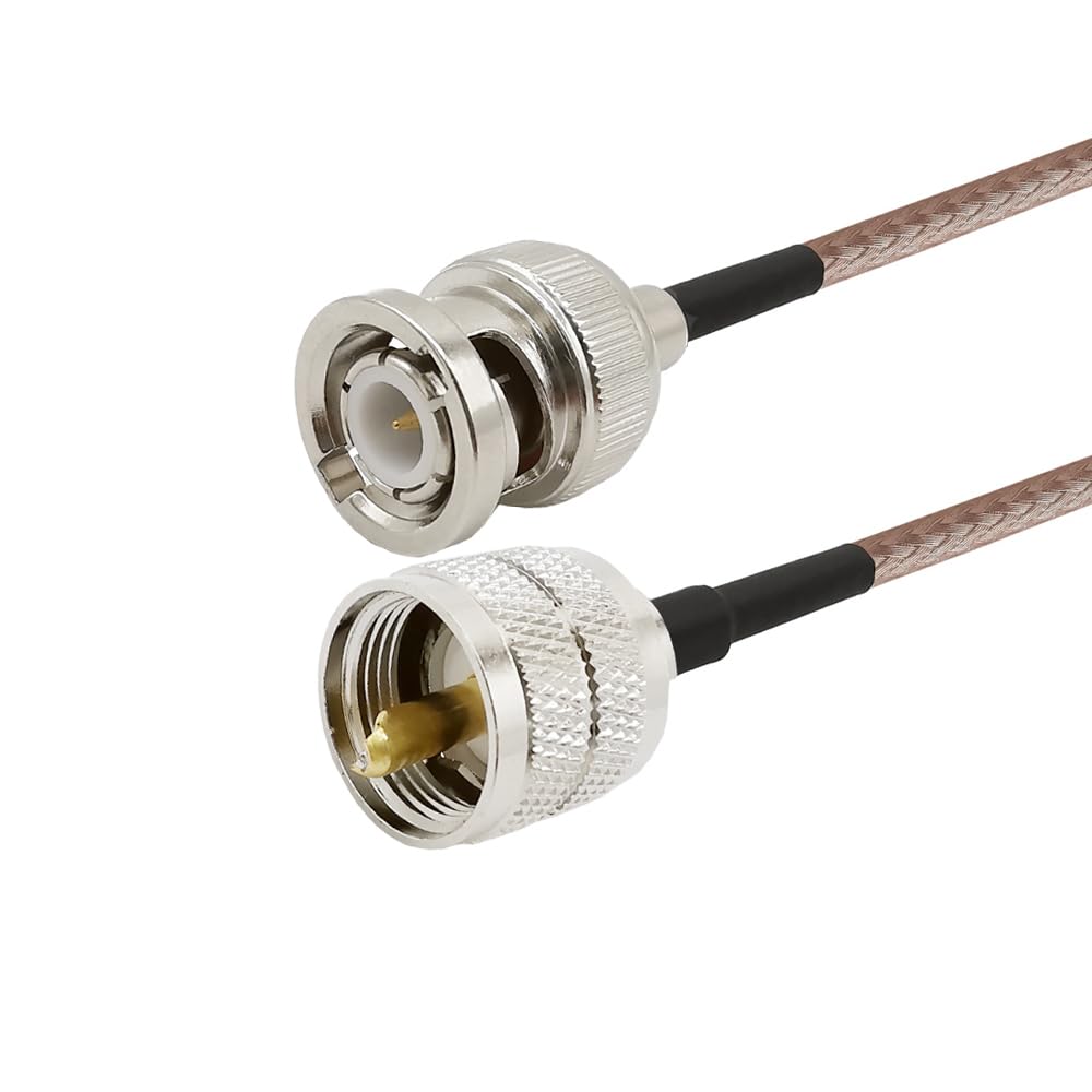 BNC Male to UHF SO-239 SO239 PL-259 PL259 RF Coaxial Connector Extension RG316 Cable for Ham Radio Antennas 3-15M (5M)