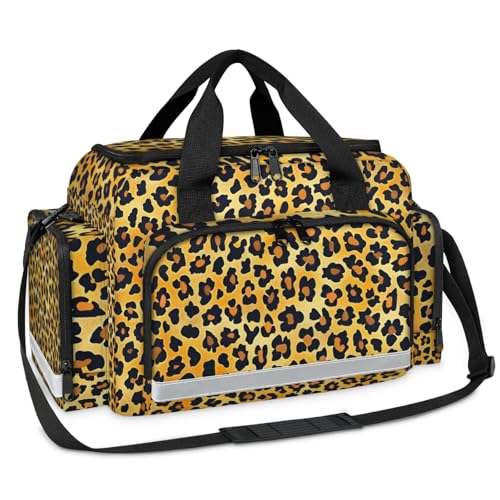 GzLeyigou First Aid Bags Empty, Modern Leopard Print Emergency Bag First Aid Kit Multiple Compartment Kit Carrier On Call Trauma Bag For Paramedics Emergency Medical Supplies Kit