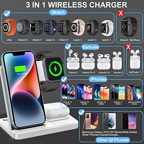 CAVN 3-in-1 Kabelloses Ladegerät für Smartphones, Smartwatches und AirPods
