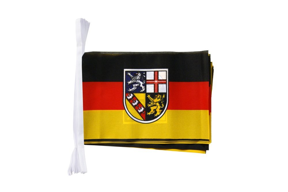 Flaggenkette Deutschland Sachsen – 5,9 M Lang, 15 Fahnen, Wetterfest