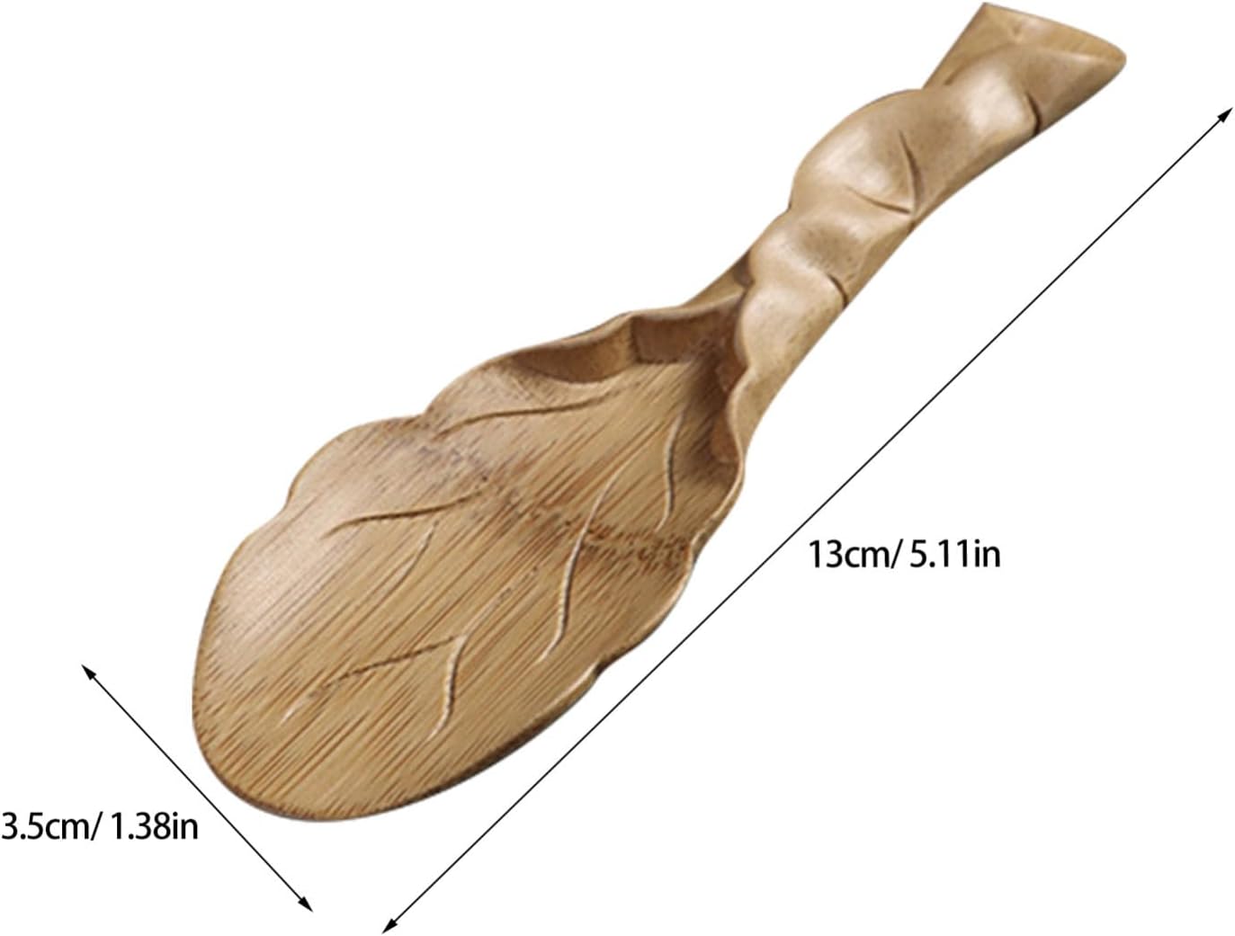 Handmade Carved Tea Scoop Teaspoon for Tea Ceremony with Smooth Polished Surface Safe Material