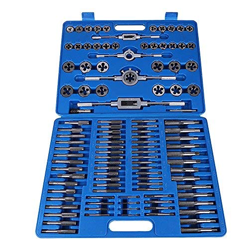 110-Piece Tap and Die Set, Tap Wrench Kit, M2-M18 Screw Nut Thread Taps Dies with Wrench Handle for Hand Tapping and Threading Heavy Duty Hand Tool