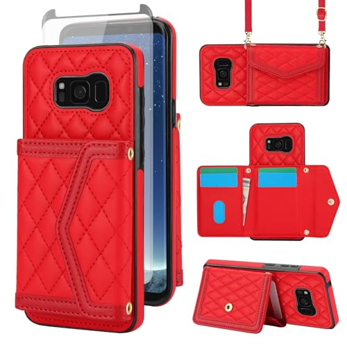 Coque Portefeuille Samsung S8 Verre Trempé Protection IntÉgrale Antichoc RFID