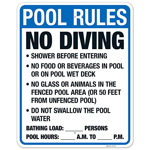 Cartel reglas piscina Florida, aluminio 24x30 pulg miniatura 1