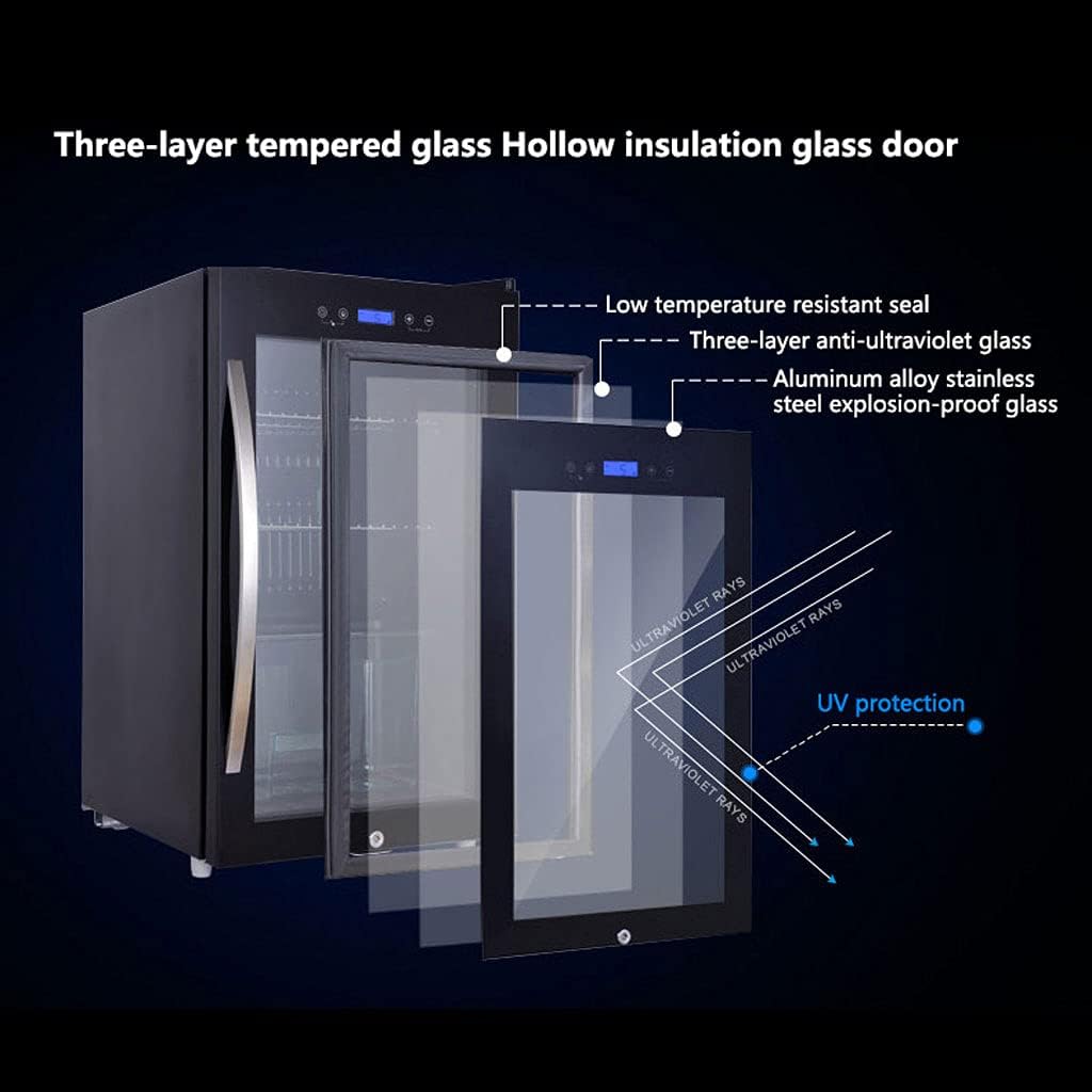 Beverage Cooler and Fridge with Glass Door 75L Volume Beverage Mini Fridge Three-Layer Adjustable Shelves Dispenser Countertop Refrigerator Cellars LED Interior Lighting 85w