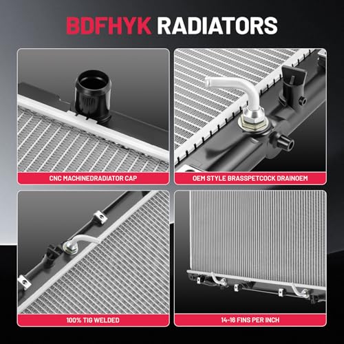 Image of BDFHYK 2270 Aluminum Radiator for Honda Odyssey 1999-2004, Isuzu Oasis 1999