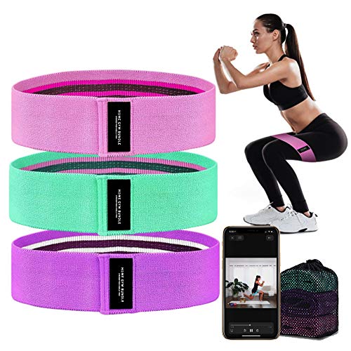 Booty Bands 3 Resistance Bands for Legs and Butt Exercise Bands Fitness Bands - Resistance Loops Hip Thigh Glute Bands Non Slip Fabric - Elastic Strength Squat Band, Workout Beginner to Professional