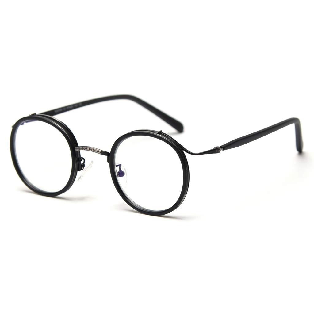 kachawoo Retro Style Vintage Round Glasses Frame Acetate Clear Lens Optical Eyewear