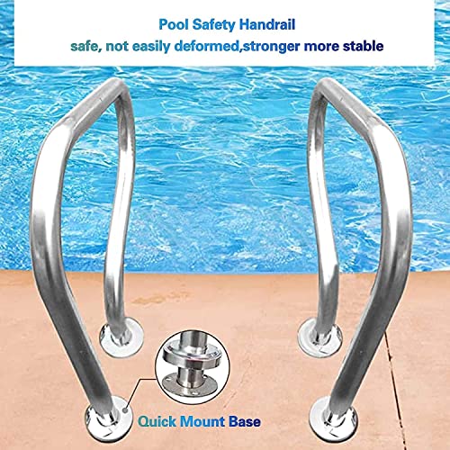 Main courante de piscine en acier inox 304 durable lot de 2
