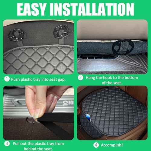 Plstod Sitzkissen Auto, 2 Stück Sitzauflage Auto Vordersitze, Stilvolle Car Seat Cover Vordersitze, wasserdichte, Anti Rutsch Autokissen, Atmungsaktiv, Universal