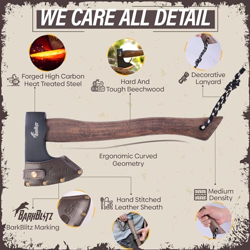 15-Camping-Hatchet-Axe-Camping-Axe-with-1045-High-Carbon-Steel-Hatchet-Axe-with-Sheath-Bushcraft-Axe-with-Handle-Splitting-Hatchet-for-Chopping-Wood-Hatchet-Axe-for-Camping