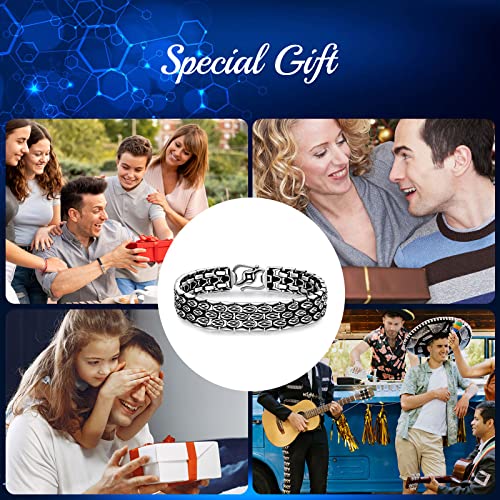 Cekama 925 Sterling Silver Bracelet For Men Women 7 Inch 9Mm Italian Mesh Bracelet Thick Big Link Bracelet Sedusa Link Bracelet Curb-Link Bracelet For Birthday Christmas Valentine's Day Father's Day #TOP5