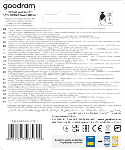 GoodRam UME2 Lecteur USB Flash 64 Go 2.0 jaune pour PC et Mac - 2
