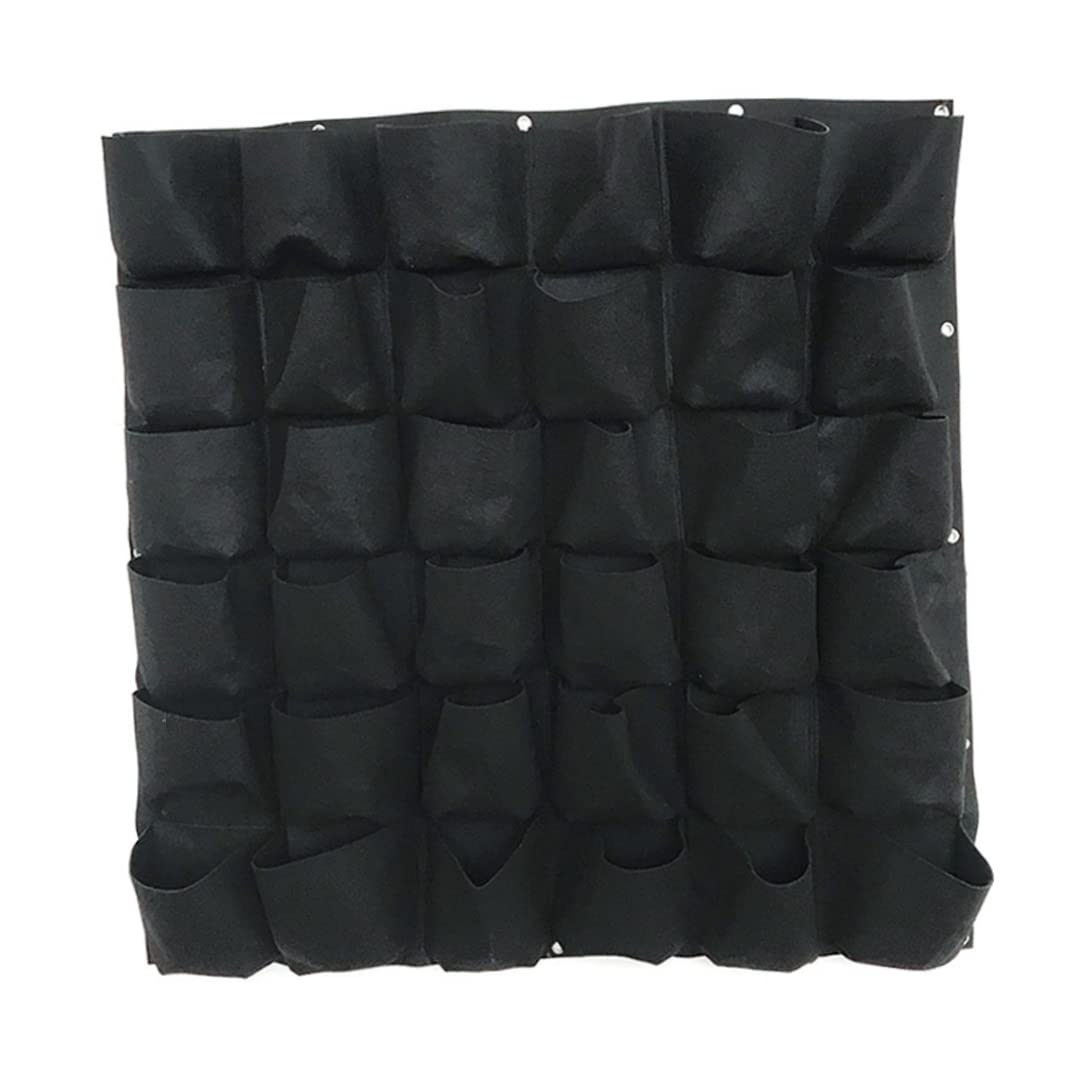Hbbgdiy Vertical Hanging Planter Bags 36 Pocket Wall Mounted Grow Bags for Plants, Herbs, Vegetables, Indoor Outdoor Balcony Garden Fabric Wall Planters, Black