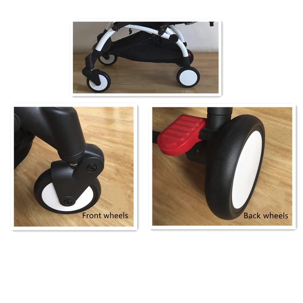 Zerodis Kinderwagen Ersatz Gummi Vorder und Hinter Kinderwagenrad Kinderwagen Zubehör für Yoya Vovo Kinderwagen