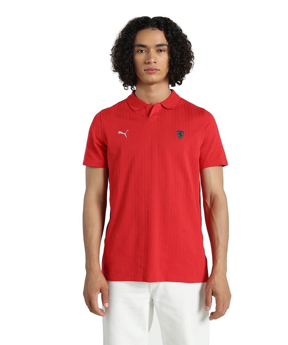 Ferrari Style Polo Jacquard Polo Tişört Unisex Yetişkin
