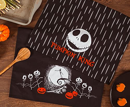 Disney The Nightmare Before Christmas Jack Skellington Black Hand Towels, Set Of 2 | Quick-Dry Wash Cloths, Absorbent Dish Towels | Disney Kitchen Accessories And Home Decor #TOP2