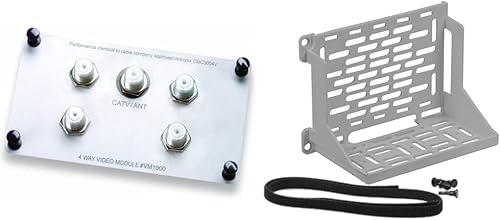 Legrand - Paquete de módulo de video de 4 vías y soporte de montaje en estante OnQ