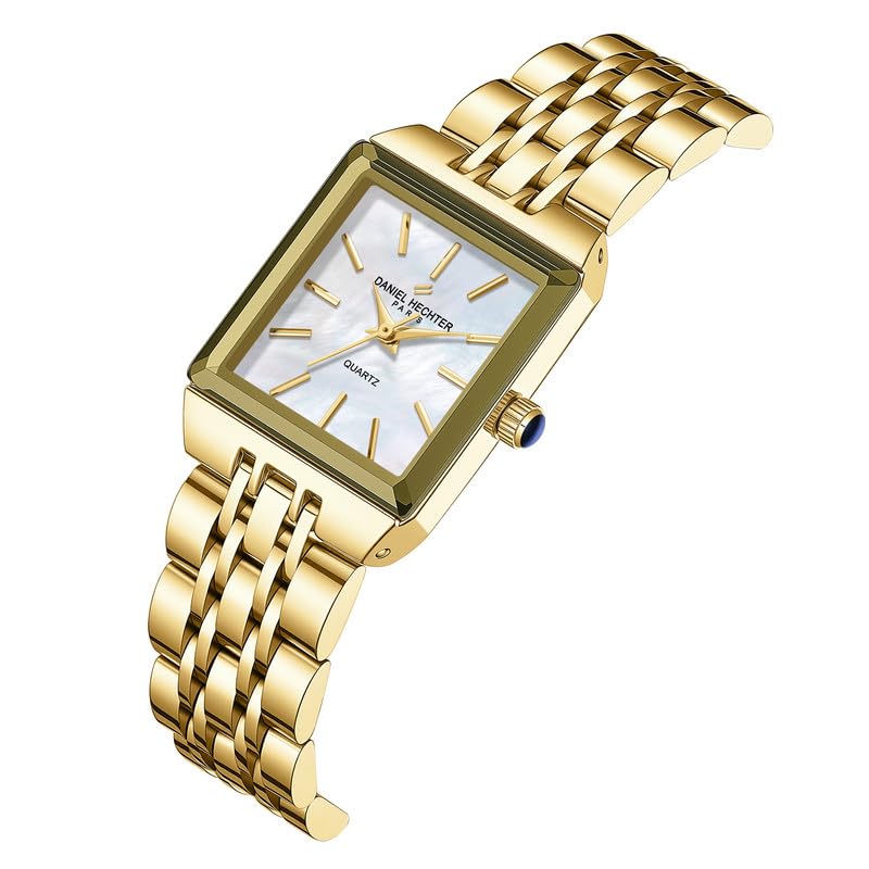 Image of Daniel Hechter Paris Clara Collection Analog Quartz Watch for Women with Square Dial, Metal Case, Stainless Steel Strap and Water Resistant