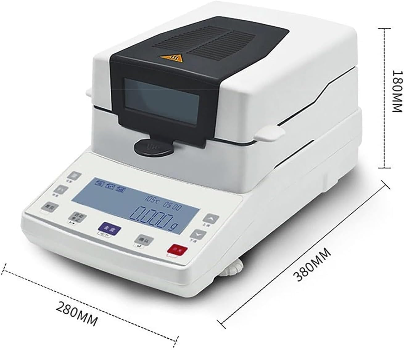 Analizador de humedad halógeno digital, ajustable de 40 a 199 °C, temporizador de 1 a 99 minutos para pruebas de laboratorio de alimentos, granos y farmacéuticos