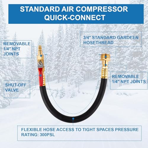 Image of Rv Winterizing Kit, Rv Antifreeze for Winterizing with Sprinkler Blowout Adapter and 3 /4 inch 1 /4 inch Adapter Hose Fitting Shut Off Valve Rv Accessories for Winterizing RV
