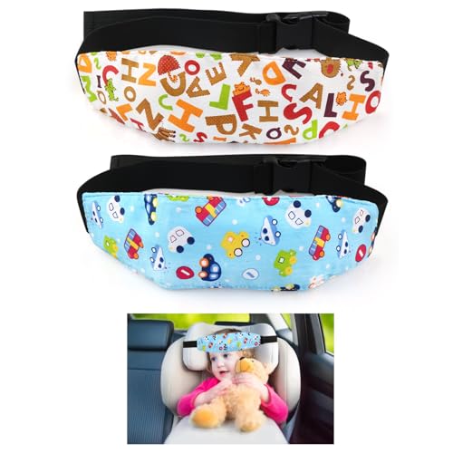 TonStyle 2 PCS Soporte Seguridad para Cabeza de Niños Cinturón Ajustable, Reposacabezas para Asientos de Coche Reposacabezas para Asiento de Coche, Cinturón para Viaje, Protección del