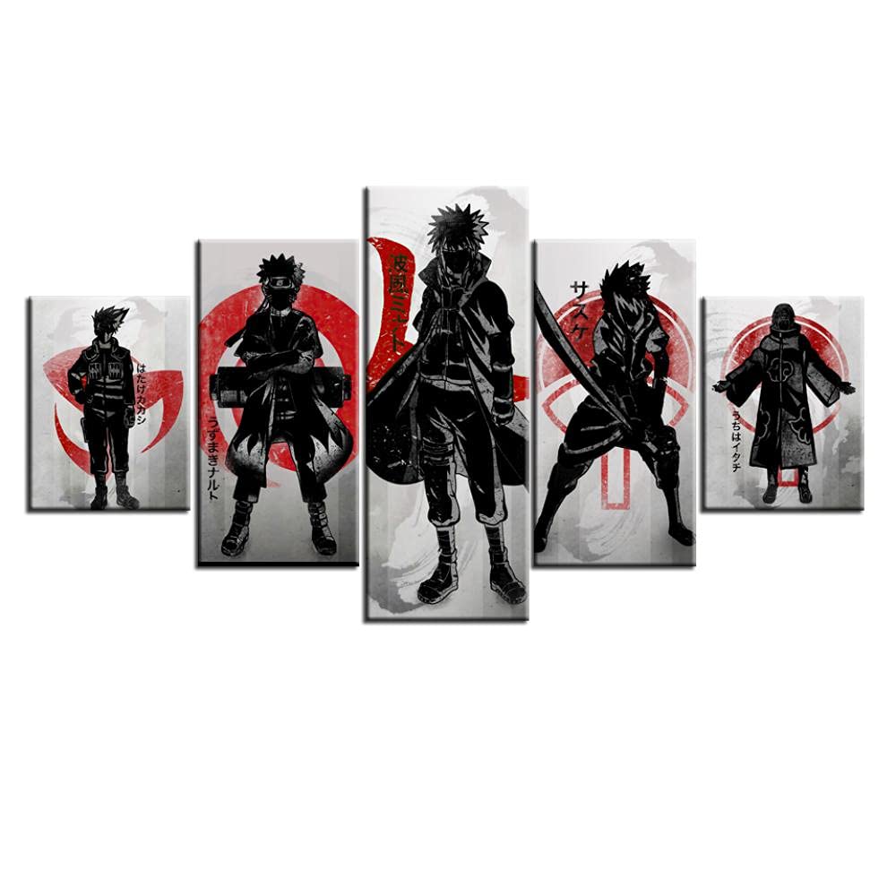 GLRSSN Anime Poster Canvas Wall Art Posters 5 pieces HD Print Painting Decoration Pictures ​Modern for Living Bathroom Dining Room Home Decor Unframed, 16 x 12 inches