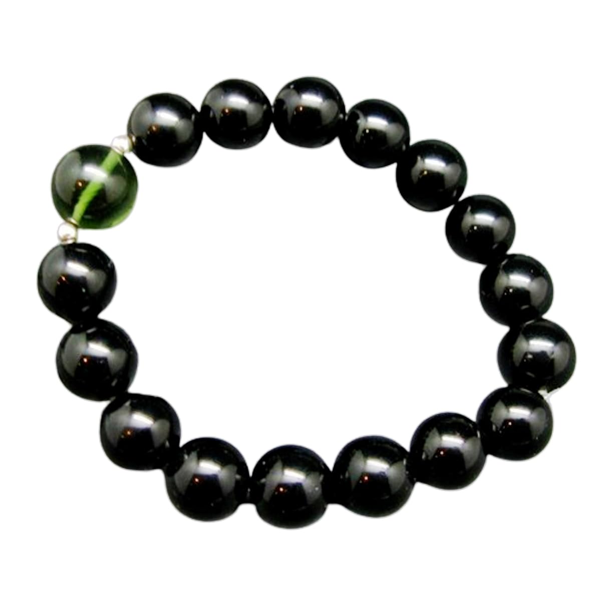 RRJEWELZ Unisex Bracelet 10mm Natural Gemstone Moldavite With Tibetan Tektite Round shape Smooth cut beads 7 inch stretchable bracelet for men & women. | STBR_05713 (B0D4762B12) Amazon Price History, Amazon Price Tracker