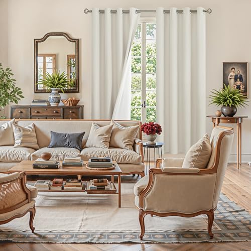 Image of YoungsTex Linen 100% Blackout Curtains 78 Inches Long for Bedroom, Full Room Darkening Thermal Insulated Drapes with Grommet Privacy for Living Room Windows, 2 Panels, 52 X 78 Inch