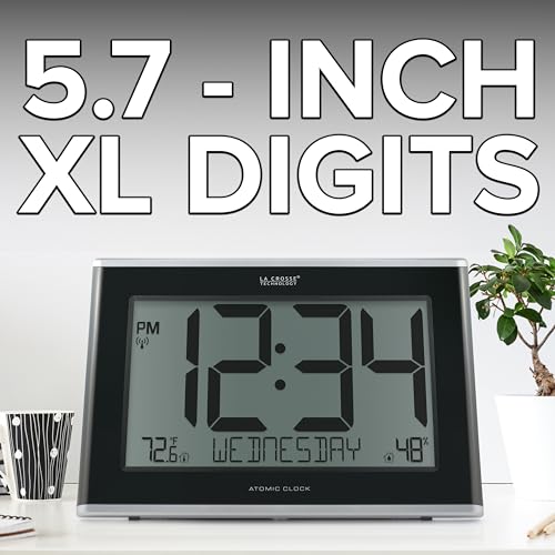 Reloj digital atómico extragrande 513-05867-INT con temperatura interior exacta 3