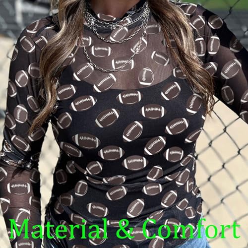 Football Mesh Top, Sexy See Through Mesh Going Out Tops, Game Day Rugby Bodycon Undershirt, Football Tees2