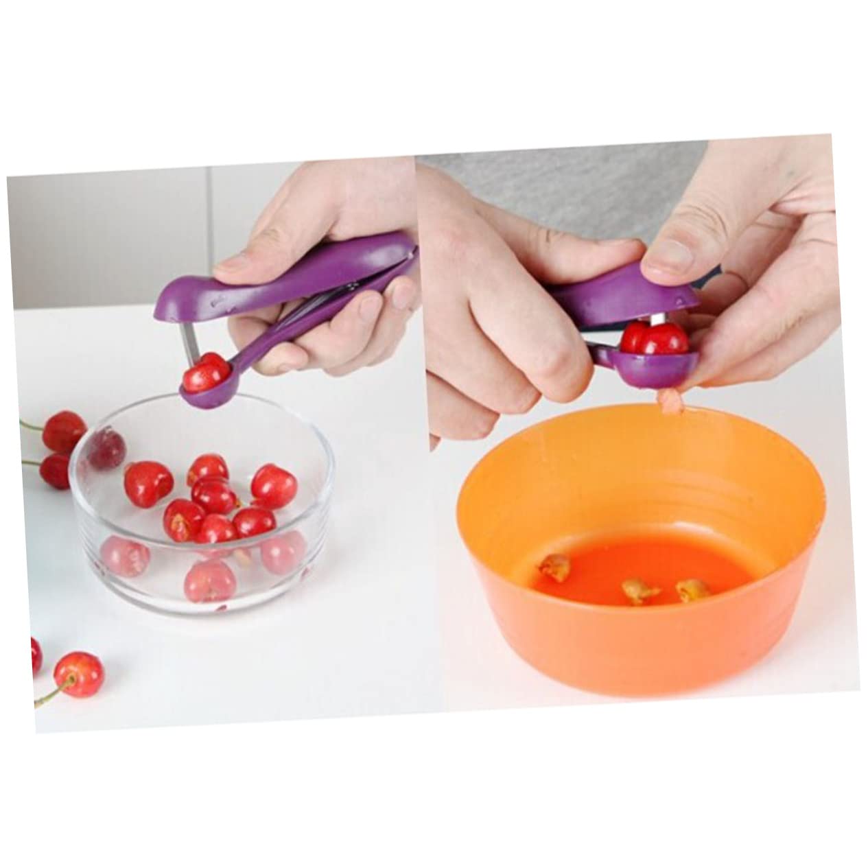GRIRIW Cherry Olive Pitter Corer Tool Fruit Seeder Easy to Use for Kitchen Stainless Steel Plastic Ergonomic Design Random