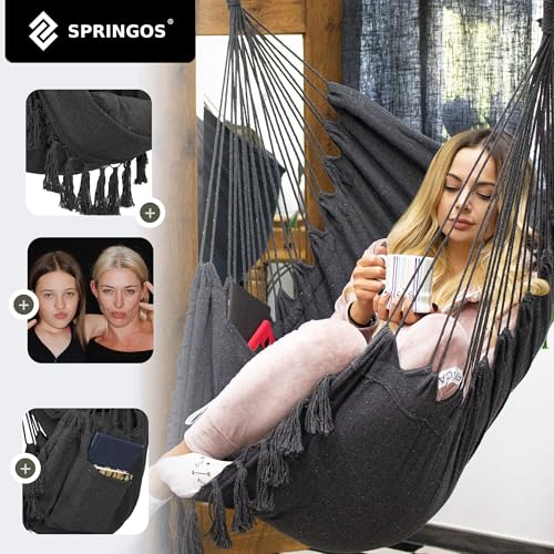 Sillón brasileño de algodón Springos de alta resistencia gris oscuro 8