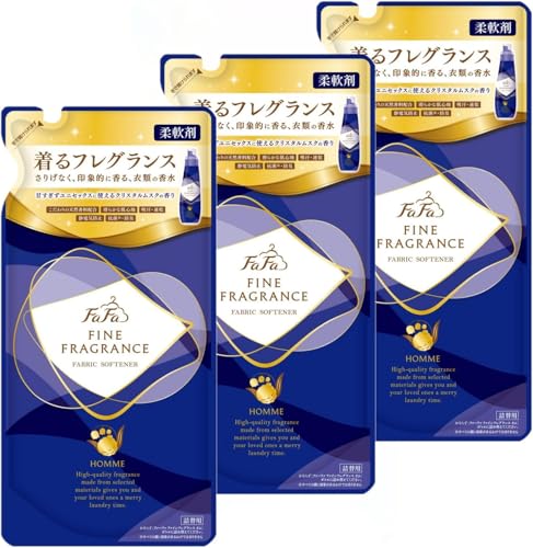 【まとめ買い】ファーファ 柔軟剤 ファインフレグランス オム クリスタルムスク 詰替 500ml×3