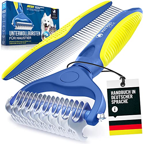 PetProved Hundebürste Unterwolle Katze Unterfellbürste Hunde Hundebürste Langhaar Hundehaarbürste Hundekamm Unterwolle Bürste Hunde Katze Katzenbürste Langhaar Entfilzungskamm für Hunde Cover