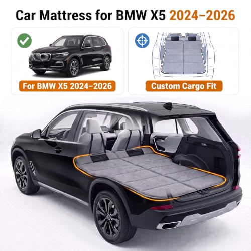 Image of Car Mattress for 2024-2026 BMW X5, Upgraded Non-Inflatable Thickened Foam SUV Car Camping Mattress, Foldable Trunk Sleeping Pad Car Bed Mattress for Road Trips Camping Travel