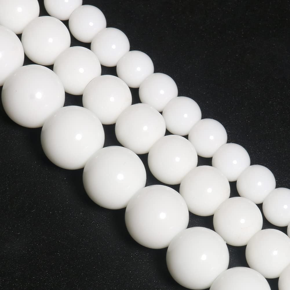 Yochus 8mm Natural Stone Beads for Jewelry DIY Making Bulk,Natural Tridacna Stone Round Loose Beads,Bracelet Making Tridacna Stone 8mm