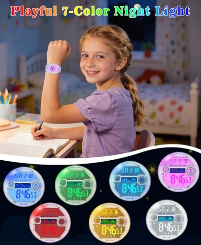 Image of Kids Digital Watch for Boys Girls, Waterproof LED Colorful Lights Sports Watch Suitable for 5-17 Years Old Teenagers (with Gift Box)