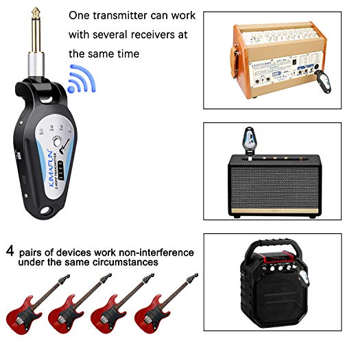 Wireless Guitar System, KIMAFUN 2.4GHz Wireless Rechargeable Digital Guitar Transmitter and Receiver for Electric Guitar, Bass, Violin, Electronic Drums, G207 - Image 4