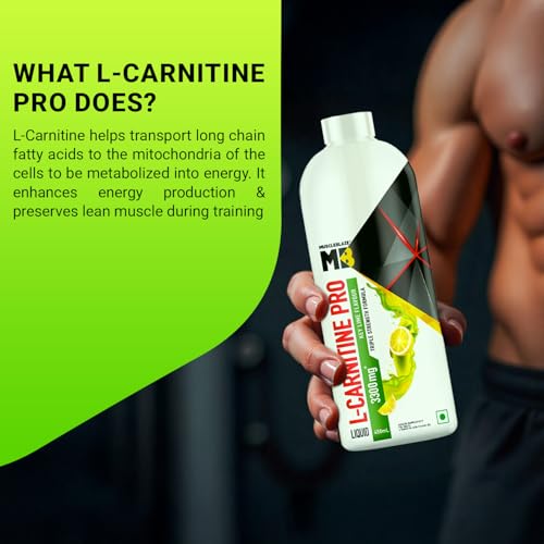 Image of MuscleBlaze Liquid L-Carnitine PRO (Key Lime, 450ml) | 3300mg L- Carnitine |Triple Strength Formula